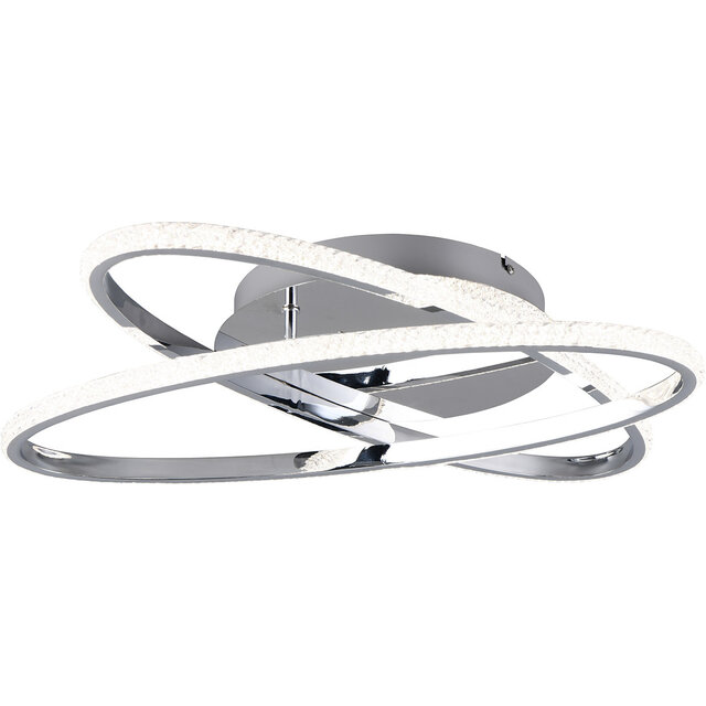 ronde dimbare LED plafondlamp in chroom met 27W vermogen en 3500 lumen lichtopbrengst