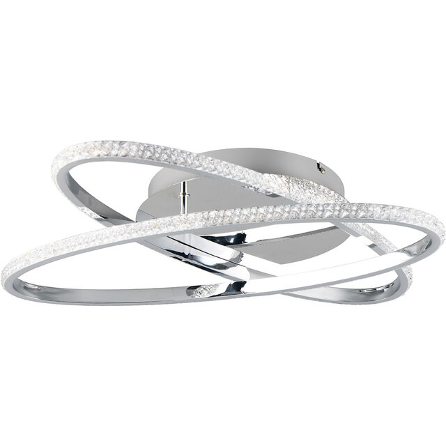 HLW LED LED Plafondlamp - Plafondverlichting - Trion Lenas - 27W - Natuurlijk Wit 4000K - Dimbaar - Rond - Chroom - Metaal