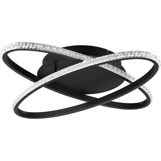 HLW LED LED Plafondlamp - Plafondverlichting - Trion Lenas - 27W - Natuurlijk Wit 4000K - Dimbaar - Rond - Mat Zwart - Metaal