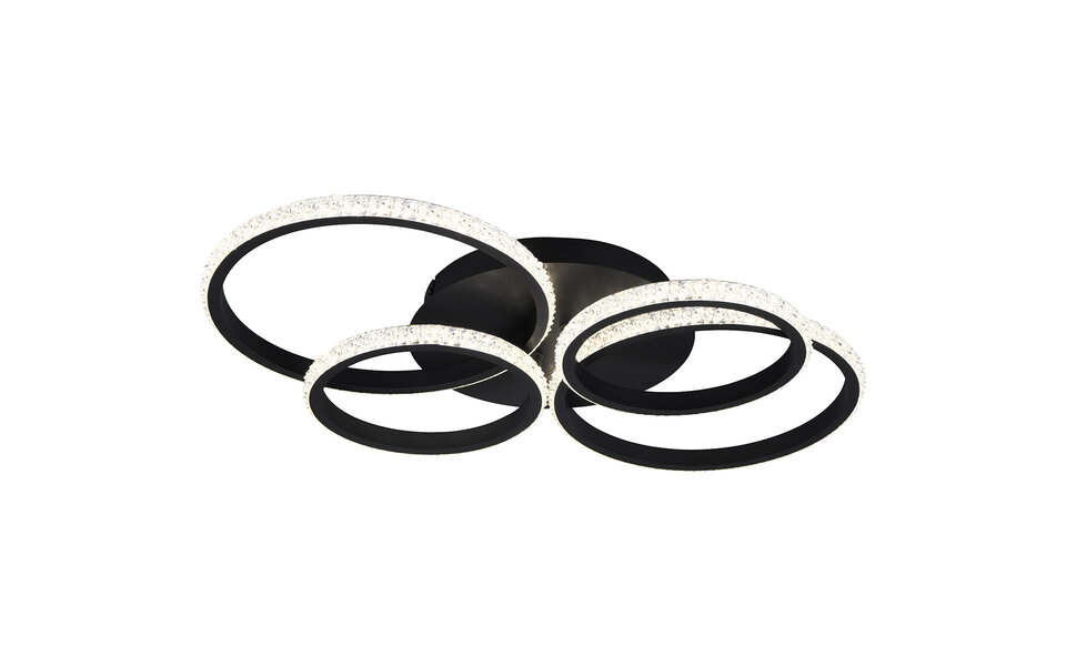 HLW LED LED Plafondlamp - Plafondverlichting - Trion Serai - 27W - Natuurlijk Wit 4000K - Dimbaar - Rond - Mat Zwart - Metaal