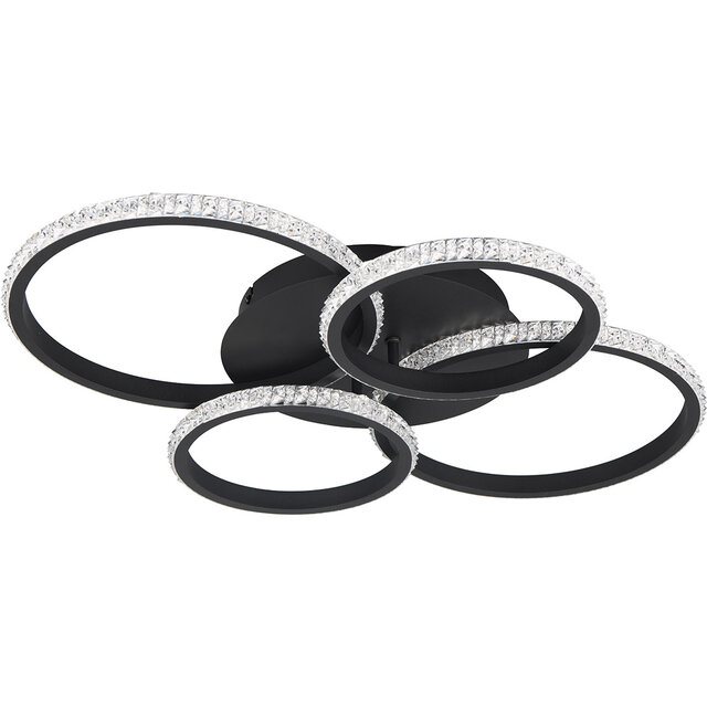 HLW LED LED Ceiling Lamp - Ceiling Lighting - Trion Serai - 27W - Natural White 4000K - Dimmable - Round - Matte Black - Metal