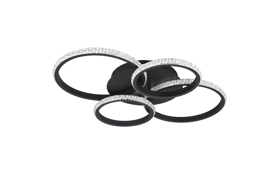 HLW LED LED Plafondlamp - Plafondverlichting - Trion Serai - 27W - Natuurlijk Wit 4000K - Dimbaar - Rond - Mat Zwart - Metaal