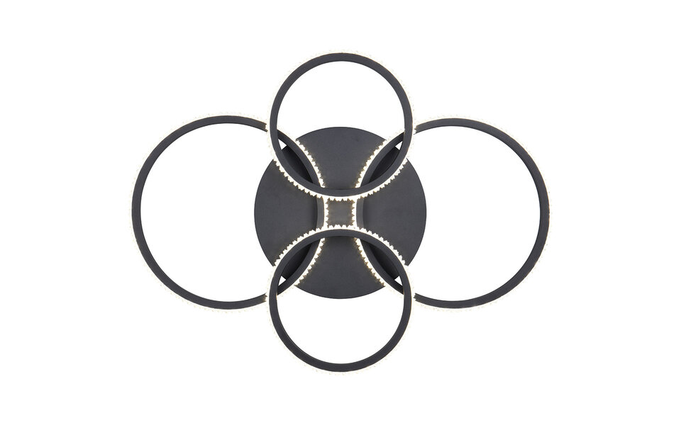 HLW LED LED Ceiling Lamp - Ceiling Lighting - Trion Serai - 27W - Natural White 4000K - Dimmable - Round - Matte Black - Metal