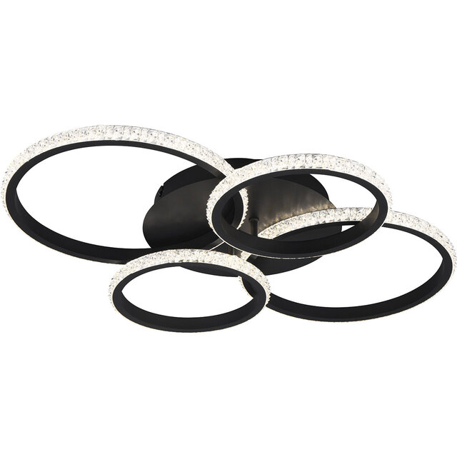 HLW LED LED Ceiling Lamp - Ceiling Lighting - Trion Serai - 27W - Natural White 4000K - Dimmable - Round - Matte Black - Metal