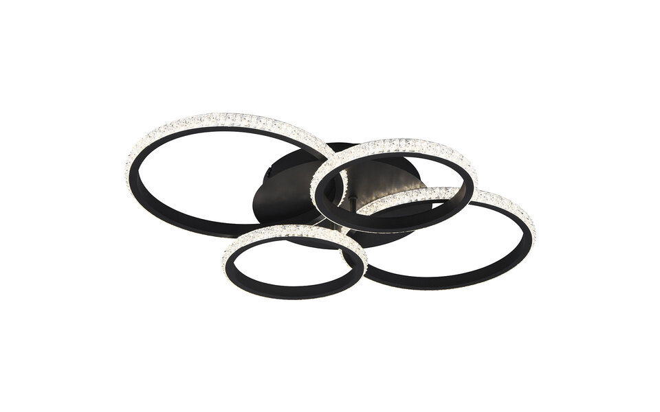 HLW LED LED Plafondlamp - Plafondverlichting - Trion Serai - 27W - Natuurlijk Wit 4000K - Dimbaar - Rond - Mat Zwart - Metaal