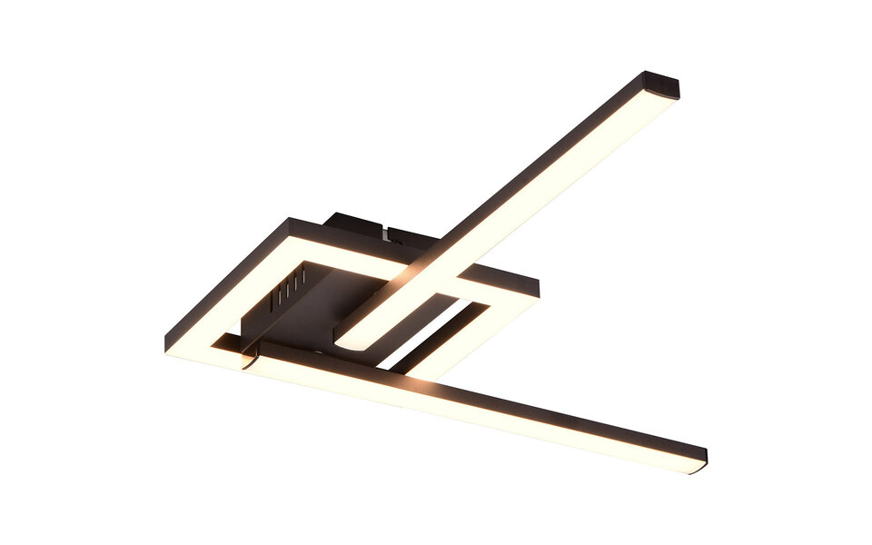 HLW LED LED Plafondlamp - Plafondverlichting - Trion Aile - 17W - Warm Wit 3000K - Draaibaar - Mat Zwart - Metaal