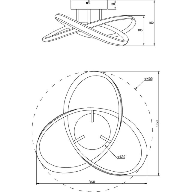 HLW LED LED Plafondlamp - Plafondverlichting - Trion Meteo - 15W - Natuurlijk Wit 4000K - Mat Wit - Metaal