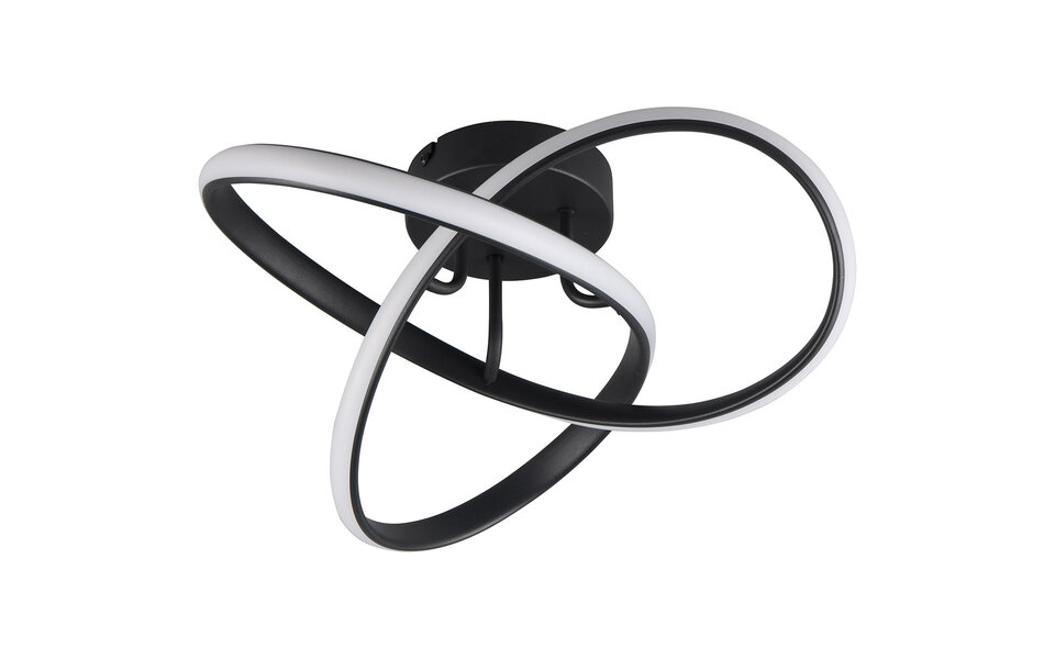 HLW LED LED Ceiling Lamp - Ceiling Lighting - Trion Meteo - 15W - Warm White 3000K - Matte Black - Metal