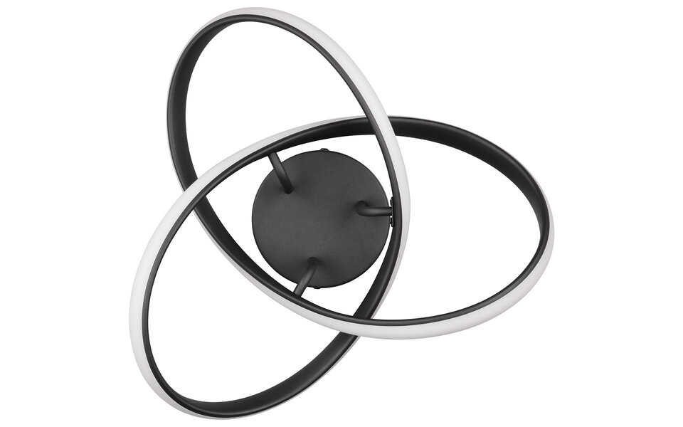 HLW LED LED Ceiling Lamp - Ceiling Lighting - Trion Meteo - 15W - Warm White 3000K - Matte Black - Metal