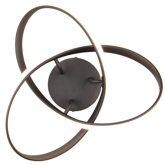 HLW LED LED Ceiling Lamp - Ceiling Lighting - Trion Meteo - 15W - Warm White 3000K - Matte Black - Metal