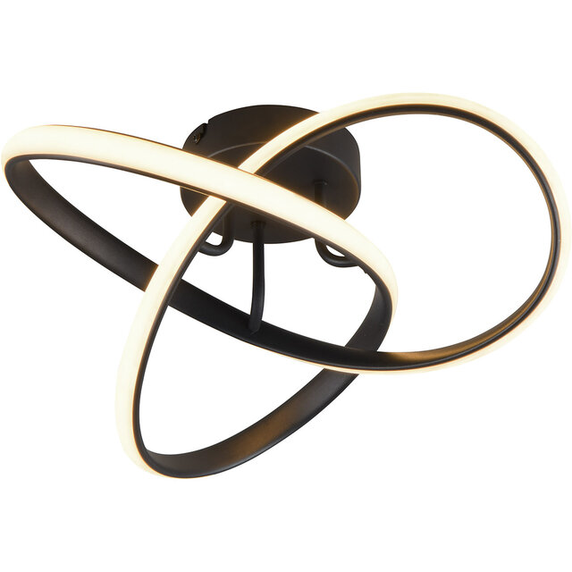 HLW LED LED Plafondlamp - Plafondverlichting - Trion Meteo - 15W - Warm Wit 3000K - Mat Zwart - Metaal HLW LED LED Plafondlamp - Plafondverlichting - Trion Meteo - 15W - Warm Wit 3000K - Mat Zwart - Metaal