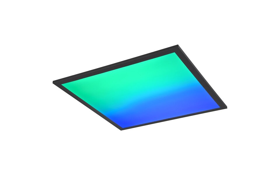 HLW LED LED Plafondlamp - Plafondverlichting - Trion Atex - 18W - RGBW - Dimbaar - Aanpasbare Kleur - Afstandsbediening - Nachtlamp - Mat Zwart - Metaal