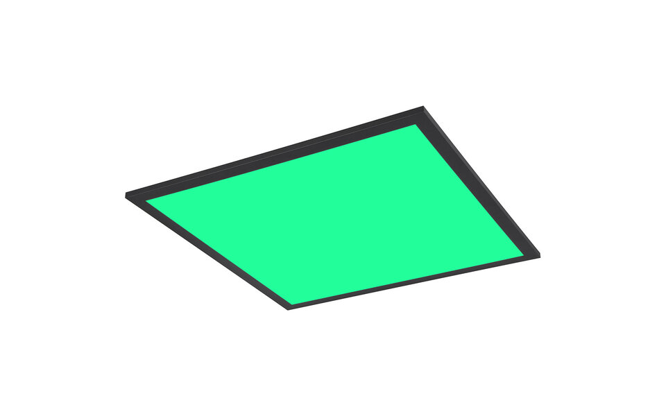 HLW LED LED Plafondlamp - Plafondverlichting - Trion Atex - 18W - RGBW - Dimbaar - Aanpasbare Kleur - Afstandsbediening - Nachtlamp - Mat Zwart - Metaal