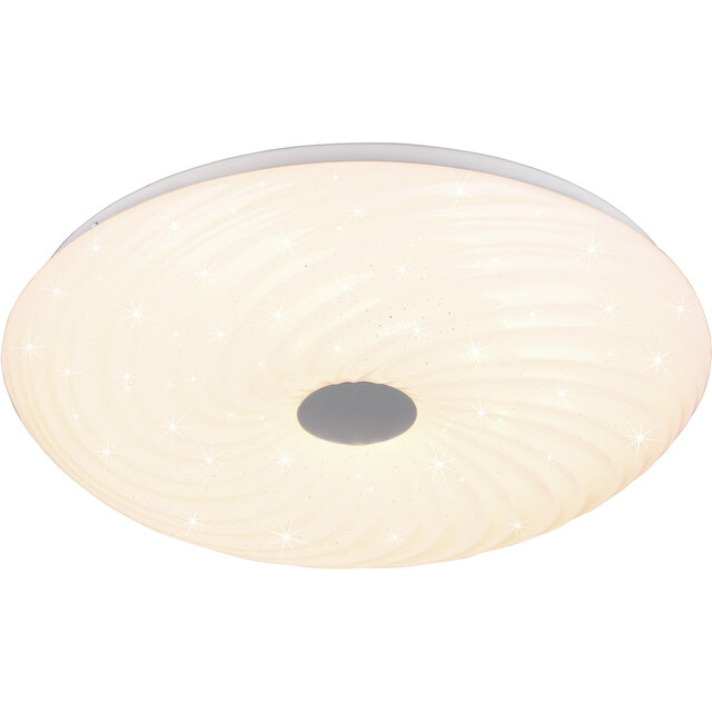HLW LED LED Plafondlamp - Trion Graty - 22W - Aanpasbare Kleur - Dimbaar - Afstandsbediening - Sterlicht - Rond - Mat Wit - Kunststof