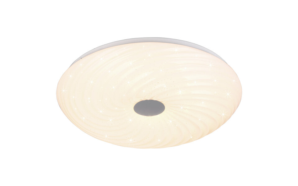 HLW LED LED Plafondlamp - Trion Graty - 22W - Aanpasbare Kleur - Dimbaar - Afstandsbediening - Sterlicht - Rond - Mat Wit - Kunststof