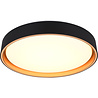 HLW LED LED Ceiling Lamp - Trion Felix - 24W - Adjustable Color - Dimmable - Remote Control - Round - Black Gold - Plastic