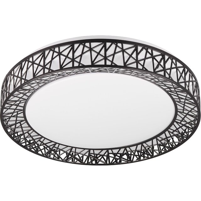 ronde zwarte LED plafondlamp 40W dimbaar met aanpasbare kleurtemperatuur en 4300 lumen lichtopbrengst