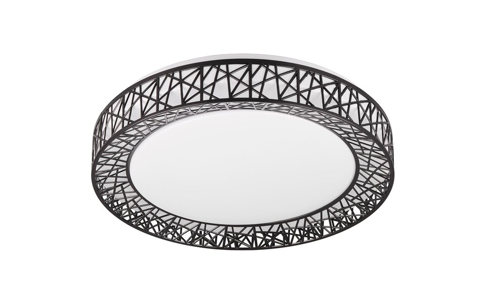 HLW LED LED Ceiling Light - Trion Lester - 40W - Adjustable Color - Dimmable - Remote Control - Round - Black - Plastic