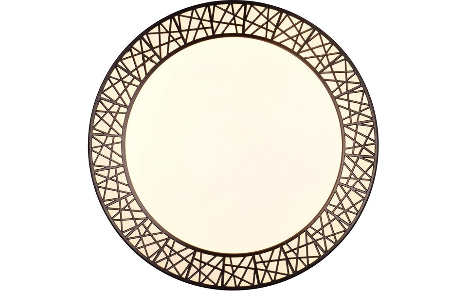 HLW LED LED Plafondlamp - Trion Lester - 40W - Aanpasbare Kleur - Dimbaar - Afstandsbediening - Rond - Zwart - Kunststof