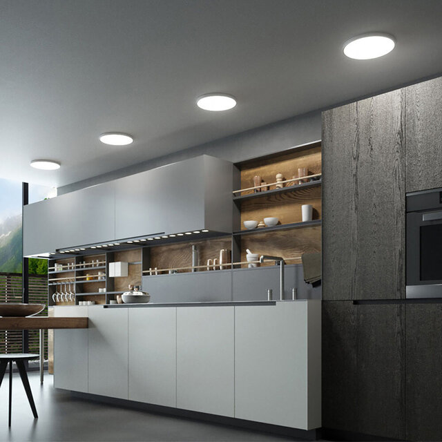 HLW LED LED Ceiling Light - Brinton Jin - 36W 3960lm - Adjustable Light Color 3000K-4000K-6500K - Ø400 mm - Surface Mounted - Round - White