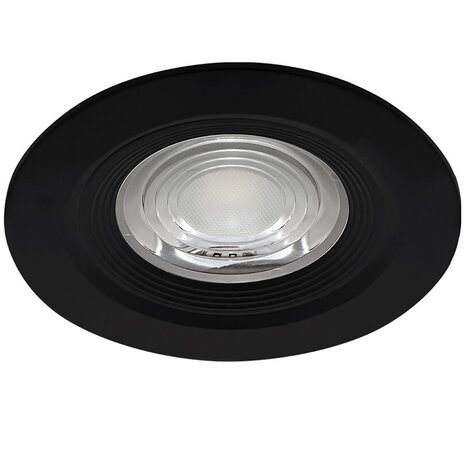 LED Inbouwspot - Brinton - 7W 630lm 38D - IP54 Waterdicht - 840 Natuurlijk Wit 4000K - Rond - Zwart LED Inbouwspot - Brinton - 7W 630lm 38D - IP54 Waterdicht - 840 Natuurlijk Wit 4000K - Rond - Zwart