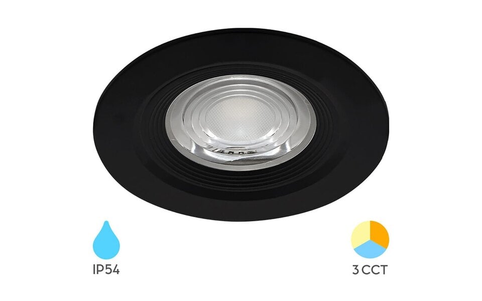 HLW LED LED Inbouwspot - Brinton - 7W 630lm 38D - IP54 Waterdicht - 840 Natuurlijk Wit 4000K - Rond - Zwart