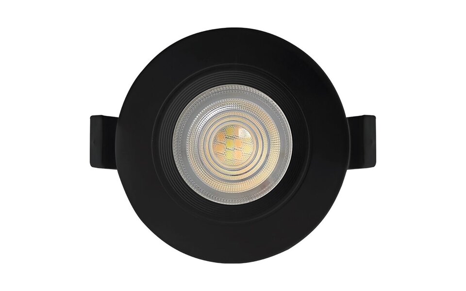 HLW LED LED Recessed Spotlight - Brinton - 7W 630lm 38D - IP54 Waterproof - 840 Natural White 4000K - Round - Black