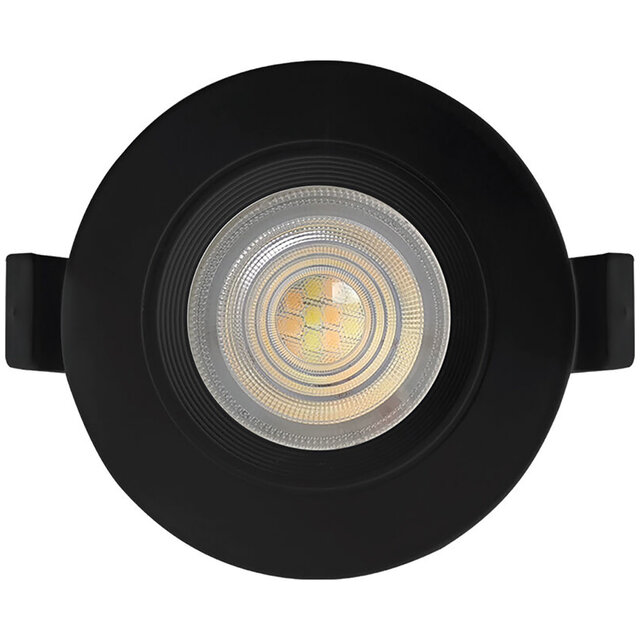HLW LED LED Recessed Spotlight - Brinton - 7W 630lm 38D - IP54 Waterproof - 865 Bright/Cool White 6500K - Round - Black