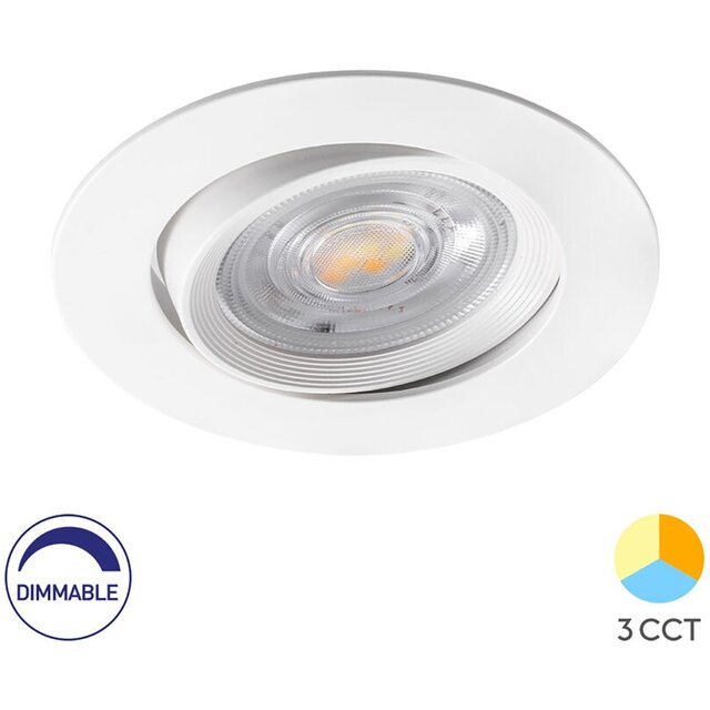 witte ronde LED inbouwspot 7W dimbaar 4000K 630 lumen voor binnenverlichting witte ronde LED inbouwspot 7W dimbaar 4000K 630 lumen voor binnenverlichting