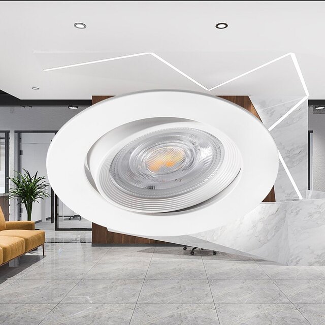 HLW LED LED Inbouwspot - Brinton - 7W 630lm 38D - Dimbaar - 840 Natuurlijk Wit 4000K - Rond - Wit HLW LED LED Inbouwspot - Brinton - 7W 630lm 38D - Dimbaar - 840 Natuurlijk Wit 4000K - Rond - Wit