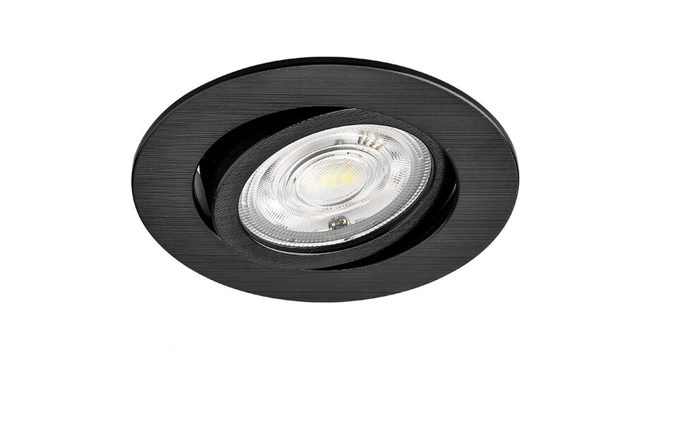 HLW LED LED Recessed Spotlight - Brinton - 7W 630lm 38D - Dimmable - 840 Natural White 4000K - Round - Black HLW LED LED Recessed Spotlight - Brinton - 7W 630lm 38D - Dimmable - 840 Natural White 4000K - Round - Black