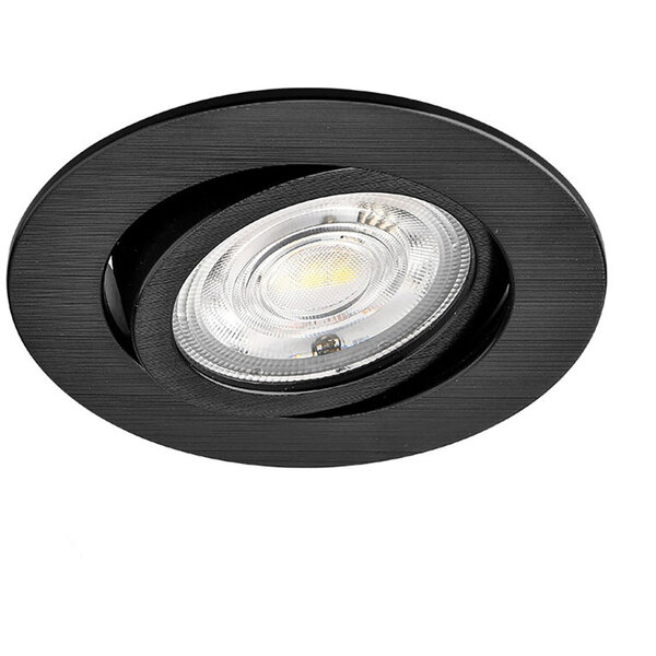 HLW LED LED Inbouwspot - Brinton - 7W 630lm 38D - Dimbaar - 840 Natuurlijk Wit 4000K - Rond - Zwart HLW LED LED Inbouwspot - Brinton - 7W 630lm 38D - Dimbaar - 840 Natuurlijk Wit 4000K - Rond - Zwart