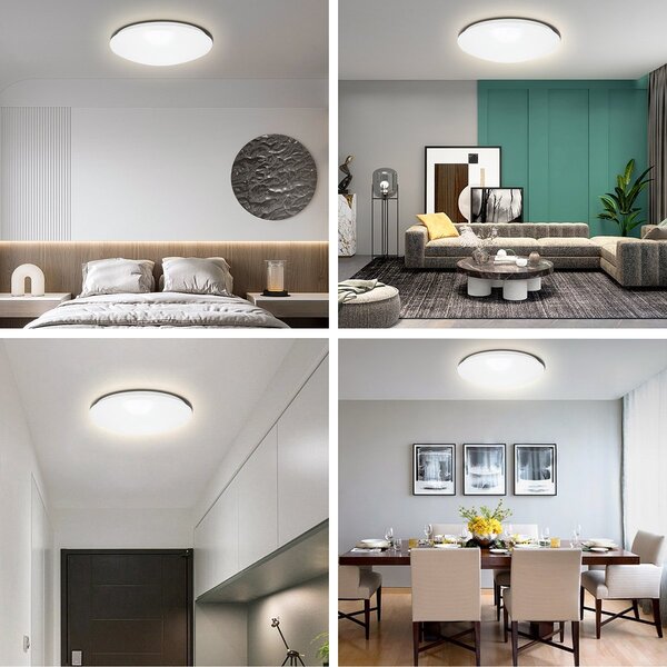 Velvalux LED Plafondlamp met Sensor - Velvalux - 18W 2000lm - Warm Wit 3000K - Spatwaterdicht IP44 - Opbouw - Rond - Wit Velvalux LED Plafondlamp met Sensor - Velvalux - 18W 2000lm - Warm Wit 3000K - Spatwaterdicht IP44 - Opbouw - Rond - Wit