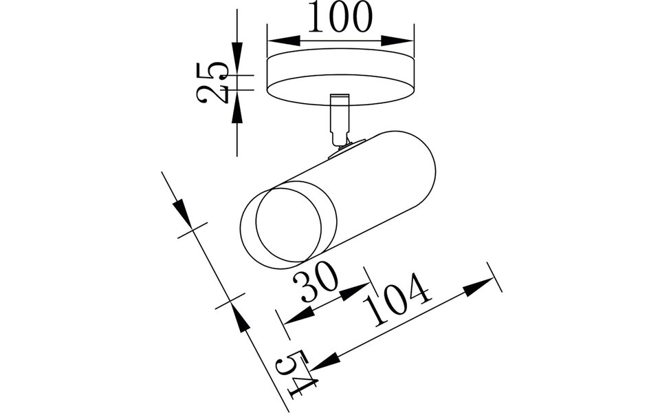 HLW LED LED Plafondspot - Brinton Tronta - GU10 Fitting - 1-lichts - Kantelbaar - Rond - Zwart/Goud