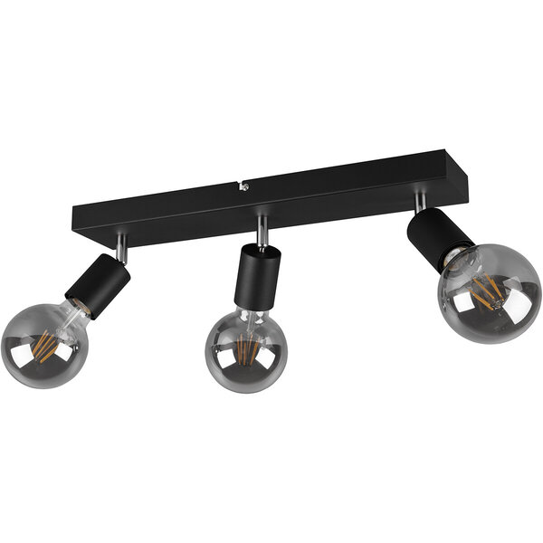 HLW LED LED Plafondspot - Trion Zuncka - E27 Fitting - 3-lichts - Rechthoek - Mat Zwart - Aluminium HLW LED LED Plafondspot - Trion Zuncka - E27 Fitting - 3-lichts - Rechthoek - Mat Zwart - Aluminium