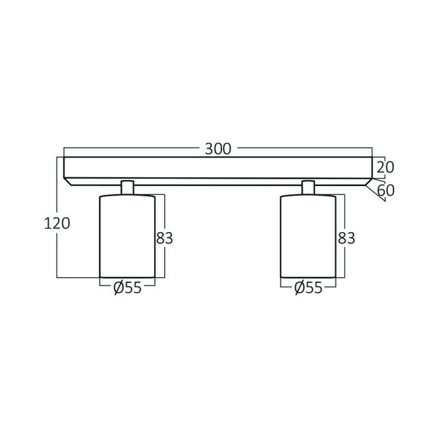HLW LED LED Plafondspot - Brinton Betin - GU10 Fitting - 2-lichts - Rond - Mat Zwart - Kantelbaar - Aluminium - Philips - CorePro 827 36D - Dimbaar - 10W - Warm Wit 2700K HLW LED LED Plafondspot - Brinton Betin - GU10 Fitting - 2-lichts - Rond - Mat Zwart - Kantelbaar - Aluminium - Philips - CorePro 827 36D - Dimbaar - 10W - Warm Wit 2700K