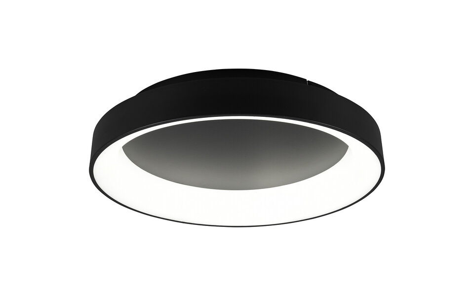 HLW LED LED Ceiling Lamp - Ceiling Lighting - Trion Gurano - 48W - Adjustable Color - Remote Control - Dimmable - Round - Matte Black - Aluminum
