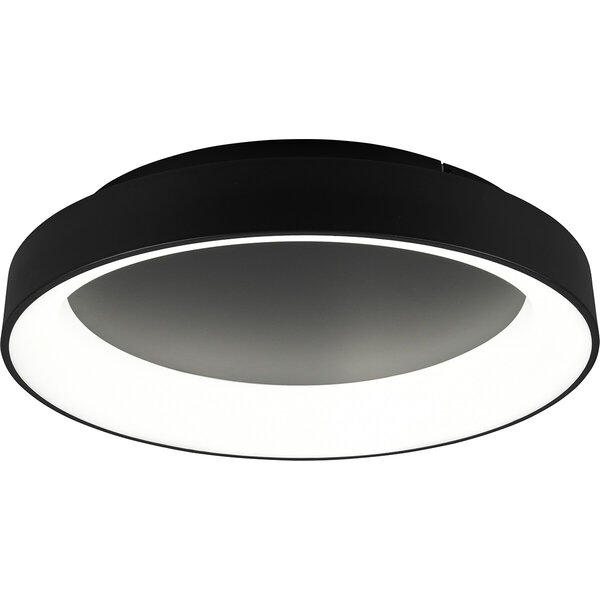 HLW LED LED Plafondlamp - Plafondverlichting - Trion Gurano - 48W - Aanpasbare Kleur - Afstandsbediening - Dimbaar - Rond - Mat Zwart - Aluminium