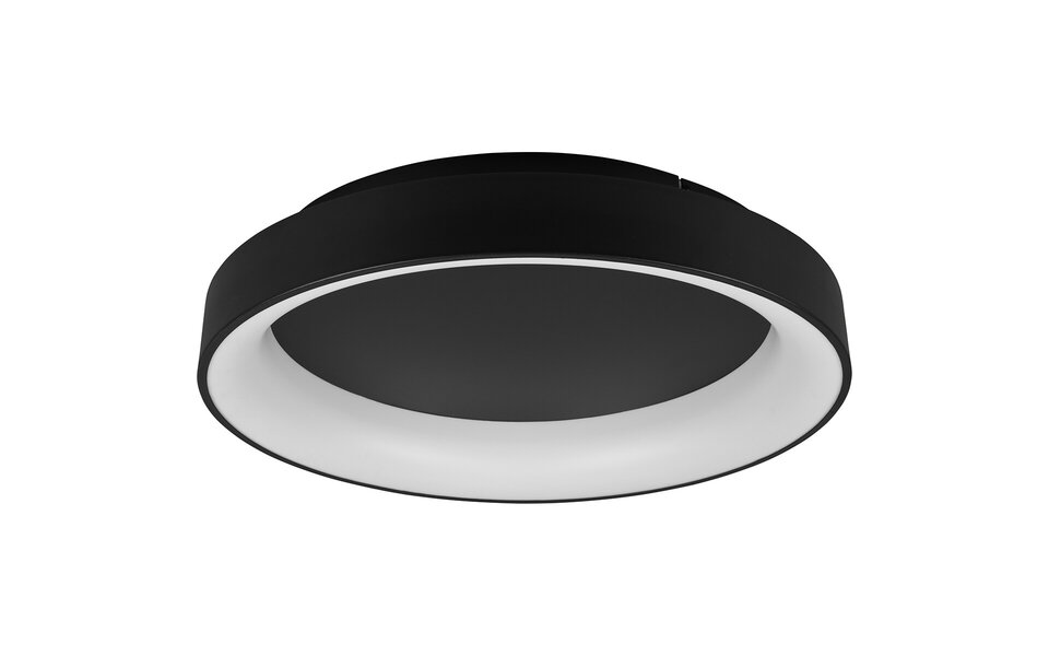 HLW LED LED Ceiling Lamp - Ceiling Lighting - Trion Gurano - 48W - Adjustable Color - Remote Control - Dimmable - Round - Matte Black - Aluminum