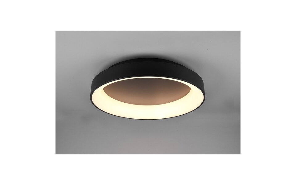 HLW LED LED Ceiling Lamp - Ceiling Lighting - Trion Gurano - 48W - Adjustable Color - Remote Control - Dimmable - Round - Matte Black - Aluminum