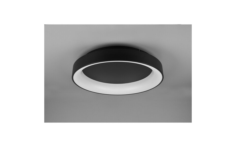 HLW LED LED Ceiling Lamp - Ceiling Lighting - Trion Gurano - 48W - Adjustable Color - Remote Control - Dimmable - Round - Matte Black - Aluminum