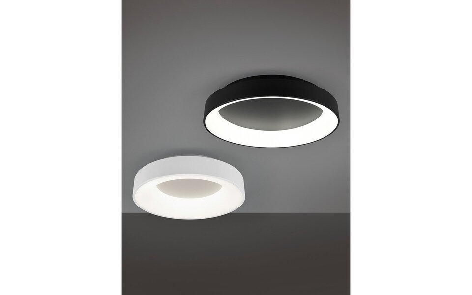 HLW LED LED Plafondlamp - Plafondverlichting - Trion Gurano - 48W - Aanpasbare Kleur - Afstandsbediening - Dimbaar - Rond - Mat Zwart - Aluminium