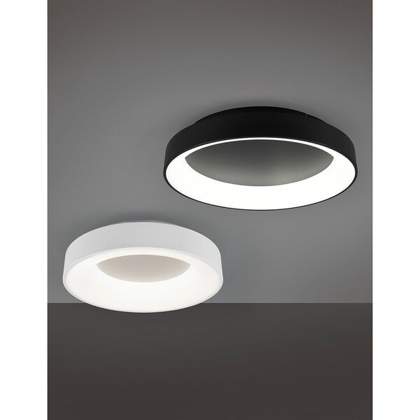 HLW LED LED Plafondlamp - Plafondverlichting - Trion Gurano - 48W - Aanpasbare Kleur - Afstandsbediening - Dimbaar - Rond - Mat Zwart - Aluminium
