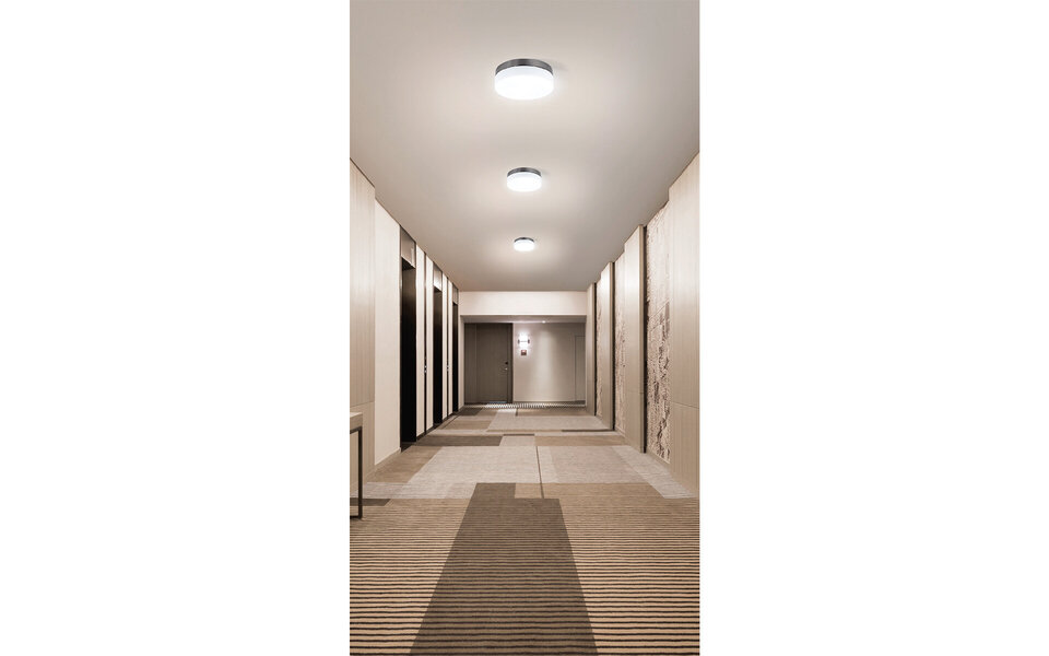 HLW LED LED Plafondlamp - Opbouw Rond - E27 - Mat Chroom Aluminium - Ø180mm
