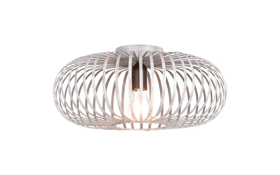 HLW LED LED Ceiling Light - Ceiling Lighting - Trion Johy - E27 Fitting - Round - Industrial - Matte Gray - Aluminum - 40cm