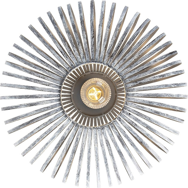 HLW LED LED Ceiling Light - Ceiling Lighting - Trion Johy - E27 Fitting - Round - Industrial - Matte Gray - Aluminum - 40cm