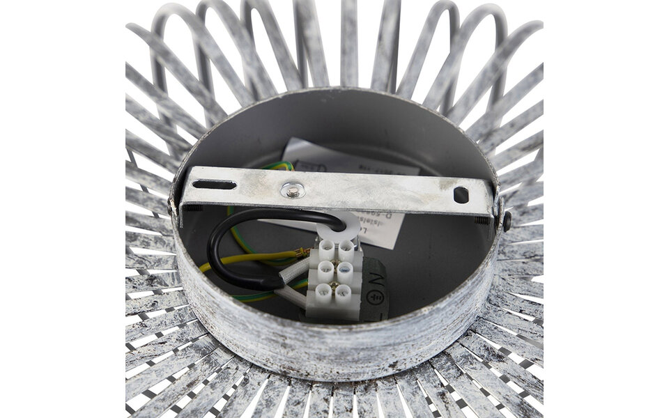 HLW LED LED Ceiling Light - Ceiling Lighting - Trion Johy - E27 Fitting - Round - Industrial - Matte Gray - Aluminum - 40cm