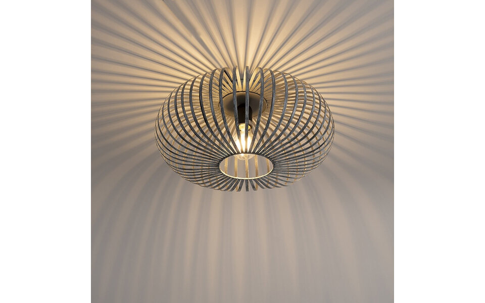 HLW LED LED Plafondlamp - Plafondverlichting - Trion Johy - E27 Fitting - Rond - Industrieel - Mat Grijs - Aluminium - 40cm HLW LED LED Plafondlamp - Plafondverlichting - Trion Johy - E27 Fitting - Rond - Industrieel - Mat Grijs - Aluminium - 40cm