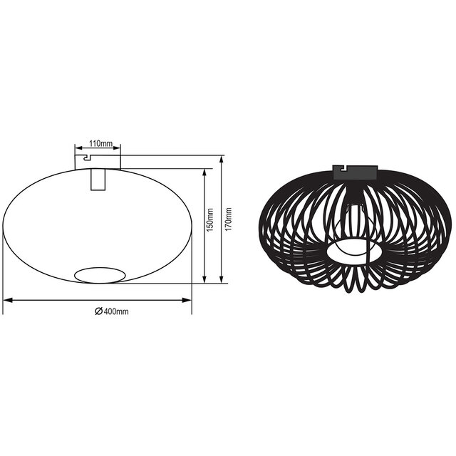 HLW LED LED Plafondlamp - Plafondverlichting - Trion Johy - E27 Fitting - Rond - Industrieel - Mat Grijs - Aluminium - 40cm HLW LED LED Plafondlamp - Plafondverlichting - Trion Johy - E27 Fitting - Rond - Industrieel - Mat Grijs - Aluminium - 40cm