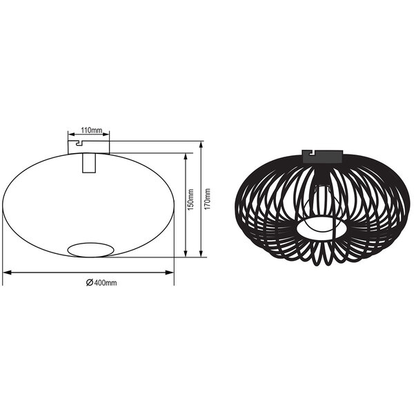 HLW LED LED Plafondlamp - Plafondverlichting - Trion Johy - E27 Fitting - Rond - Industrieel - Mat Grijs - Aluminium - 40cm HLW LED LED Plafondlamp - Plafondverlichting - Trion Johy - E27 Fitting - Rond - Industrieel - Mat Grijs - Aluminium - 40cm